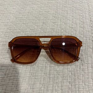 H&M Amber Brown Gradient Pilot Sunglasses